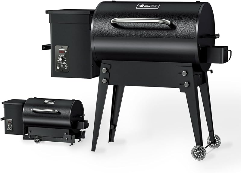 Electric Wood Pellet Grill & Smoker with Foldable Legs