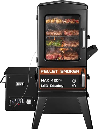Electric Pellet Smoker with Rainproof Cover, Vertical Wood Pellet Smok — Build quality and design details up close