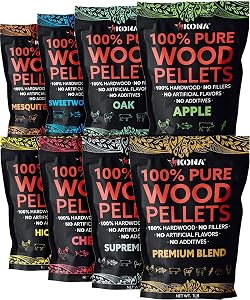 Kona Wood Pellets All Variety Pack, Intended for Ninja Woodfire Outdoor Grill, Wood Fire O